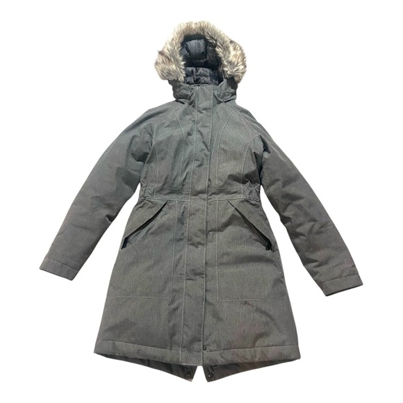 The North Face Arctic Parka Hooded Detachable Sz XS Gray Down Filled